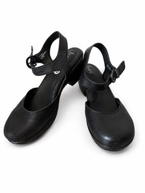 b.o.c. Born Concept Black Leather Slingback Platform Clogs Mary Jane’s sz 10